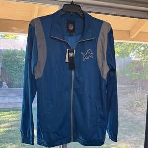 Men’s NFL Detroit Lions Blue and Gray Clutch Time Track Jacket
